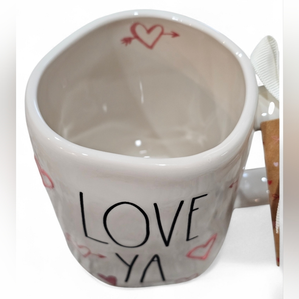 Rae Dunn ' Love Ya ' Ceramic Mug - White and Pink. New - Picture 3 of 4